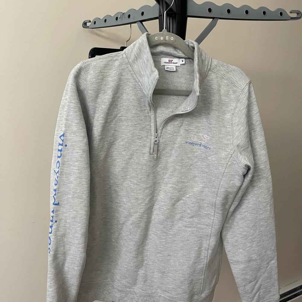 Vineyard Vines Light Gray Zip-Up Sweater